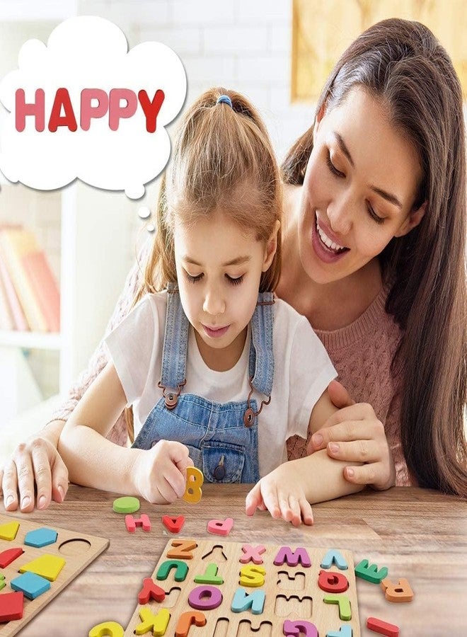 لعبة تعليمية خشبية للأطفال من شركة TINY TOYS CO، لعبة ألغاز للأولاد والبنات بعمر سنتين (الحروف الأبجدية والأرقام) - Image 5